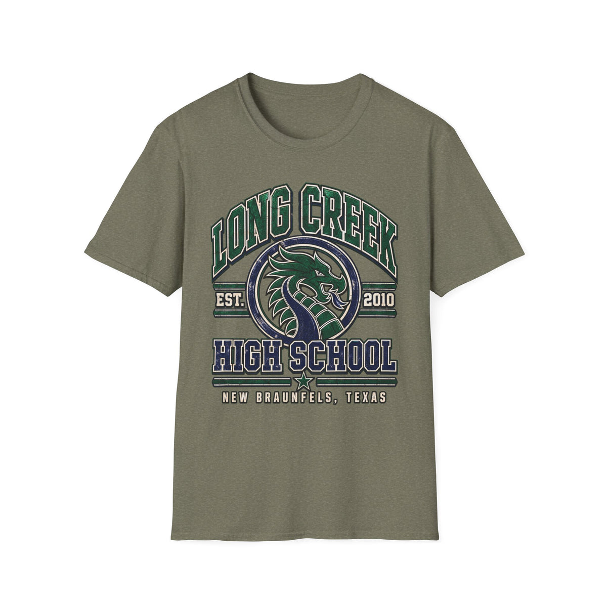 Long Creek High School Mascot T-Shirt — School Spirit Dragon Tee (Established 2010)