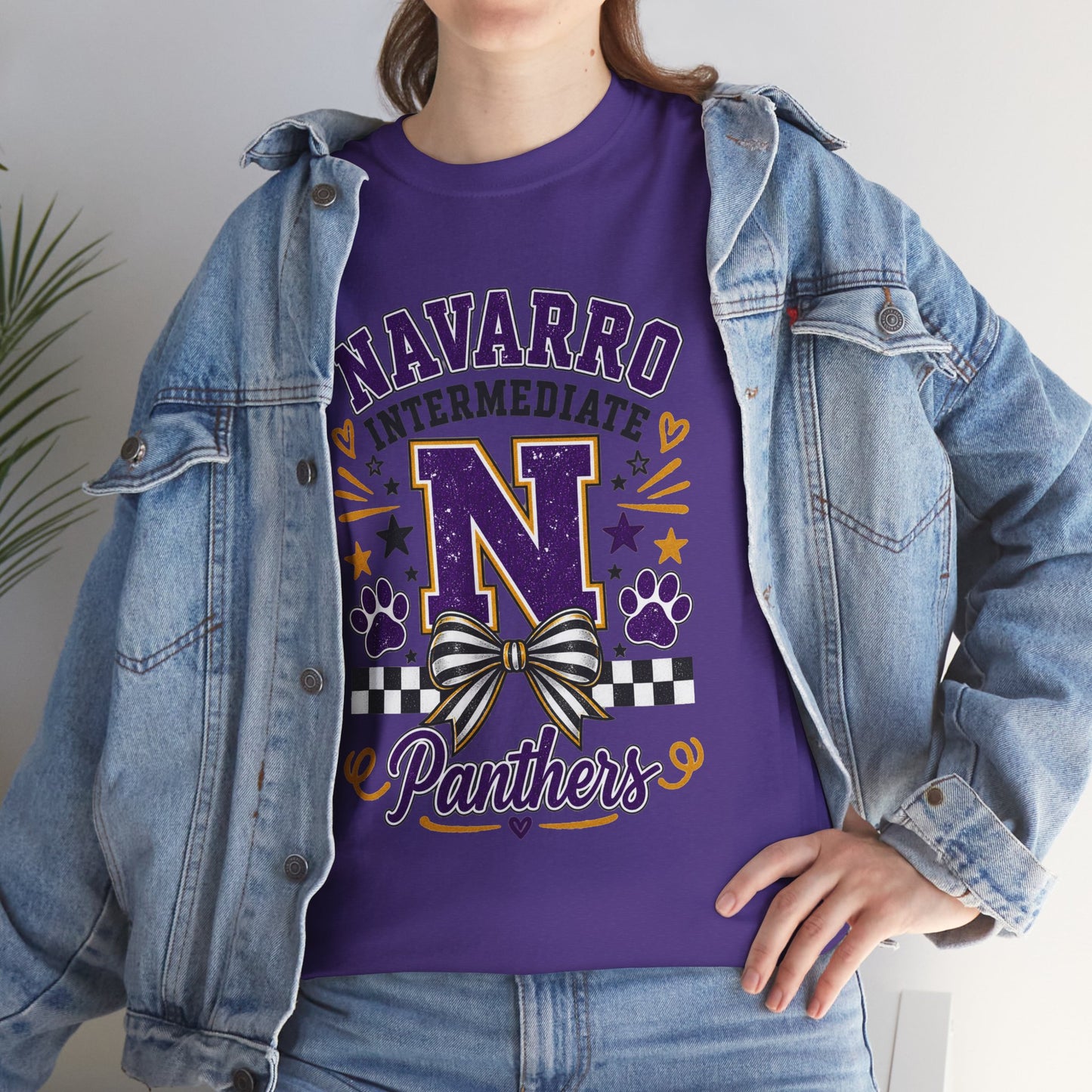 Navarro Intermediate Panthers T-Shirt — School Spirit Tee with 'N' Logo & Paw Prints