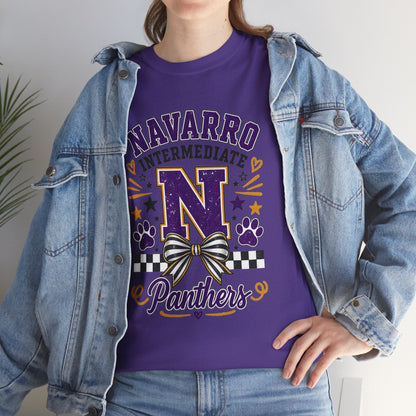 Navarro Intermediate Panthers T-Shirt — School Spirit Tee with 'N' Logo & Paw Prints