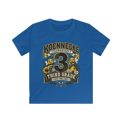 Third Grade Kids Tee - Koennecke Elementary 3rd Grade Sunflower Bee School Shirt