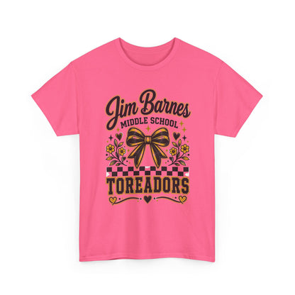 Jim Barnes Middle School Toreadors T-Shirt — School Spirit Cheer Tee