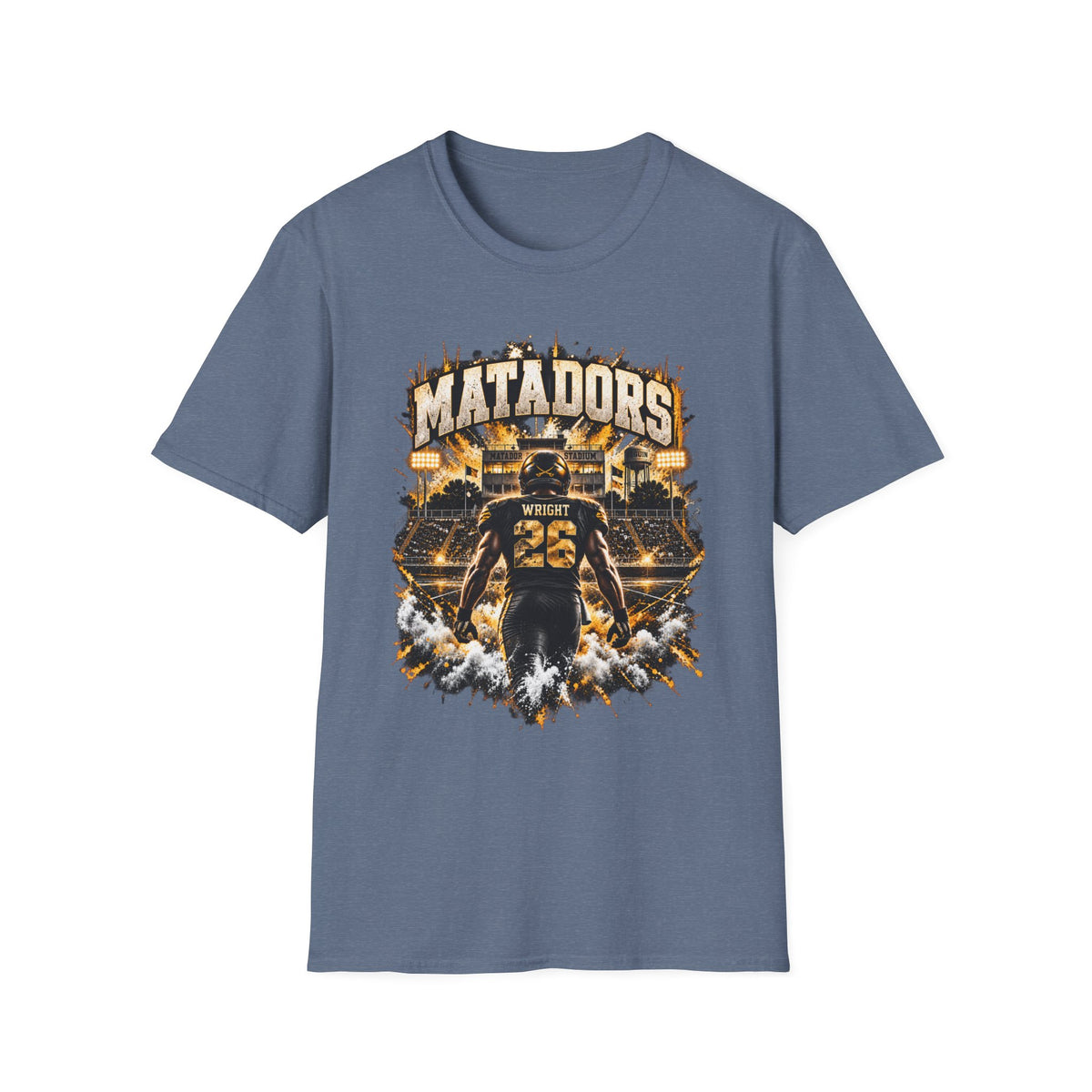 Matadors Football Player Graphic T-Shirt — Team Jersey Number 26 Fan Tee
