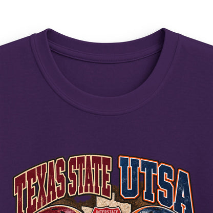 Kids Football Tee – I-35 Showdown Texas State vs UTSA Youth Game Shirt