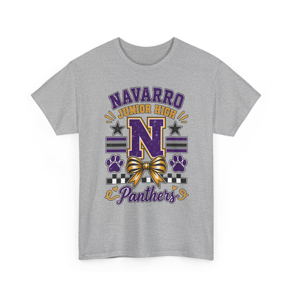 Navarro Junior High Panthers T-Shirt – School Spirit Tee with Purple & Gold Mascot Design