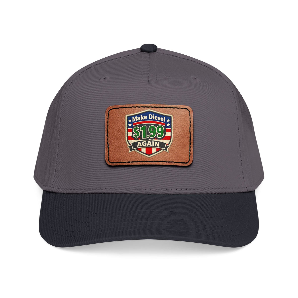 Diesel Mid Profile Baseball Cap with Leather Patch (Rectangle)