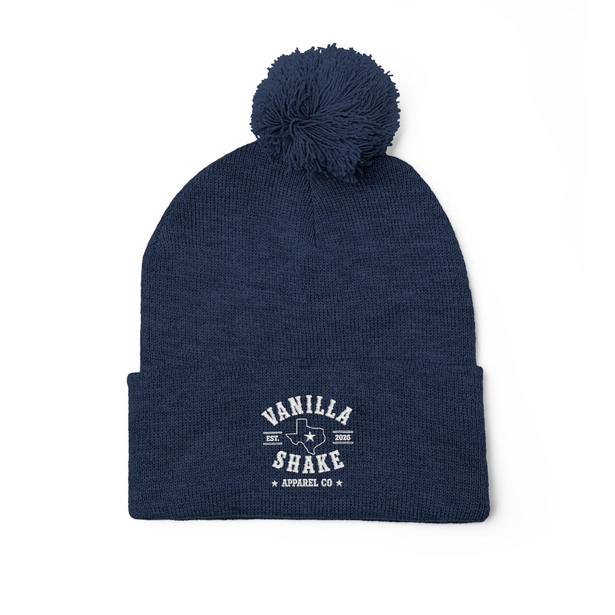 Pom-Pom Knit Cap (Embroidery)