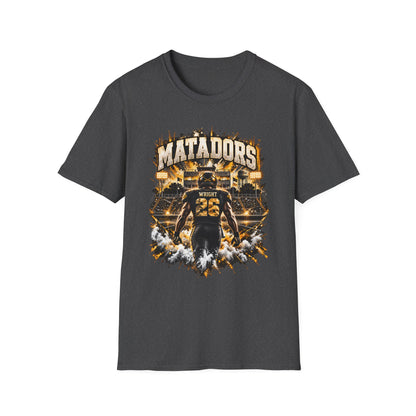 Matadors Football Player Graphic T-Shirt — Team Jersey Number 26 Fan Tee