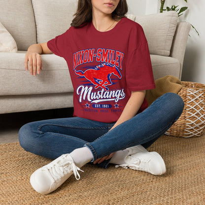 Nixon-Smiley Mustangs Tee — Retro School Mascot T-Shirt