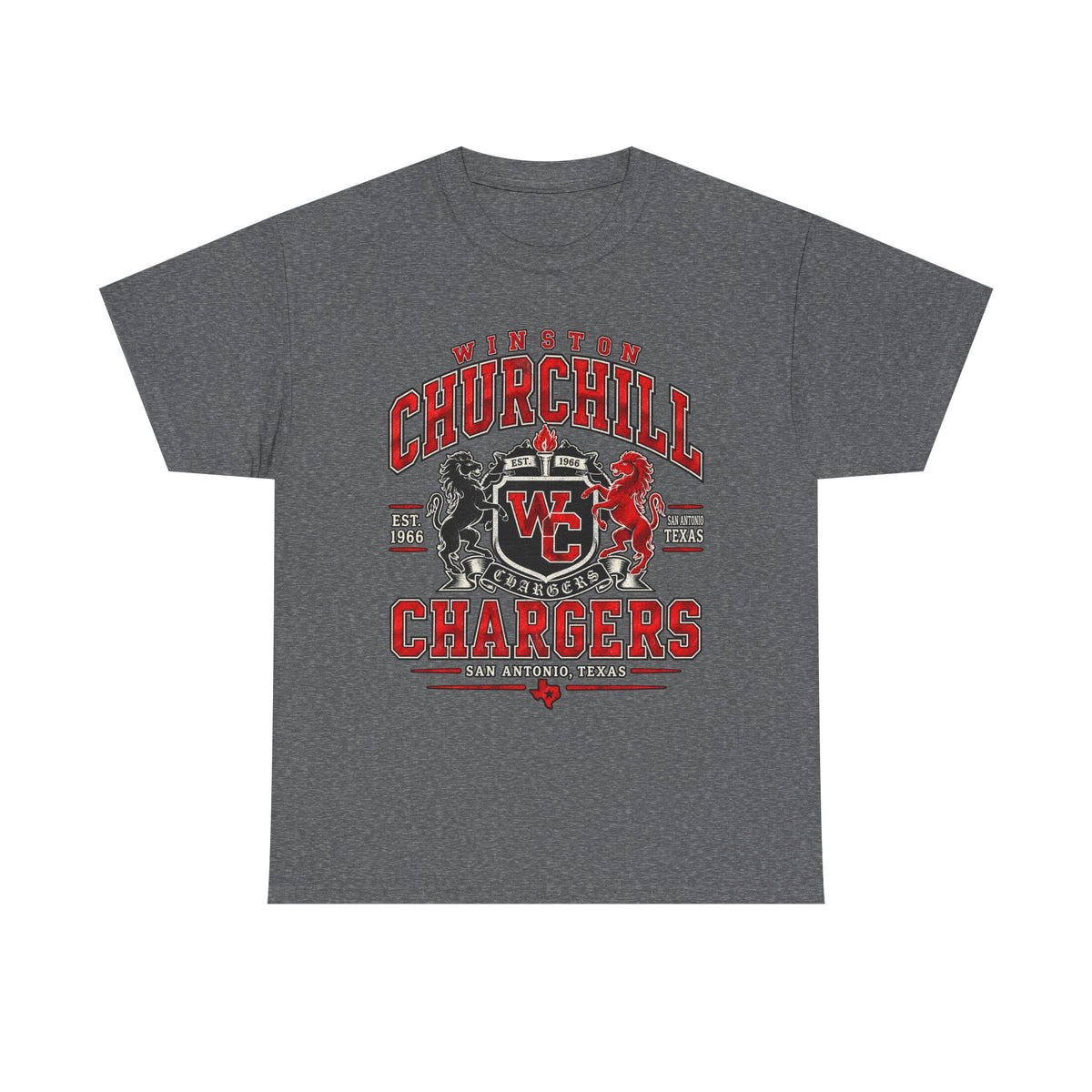 Churchill Chargers School Spirit T-Shirt — WC Logo & Mascot Tee