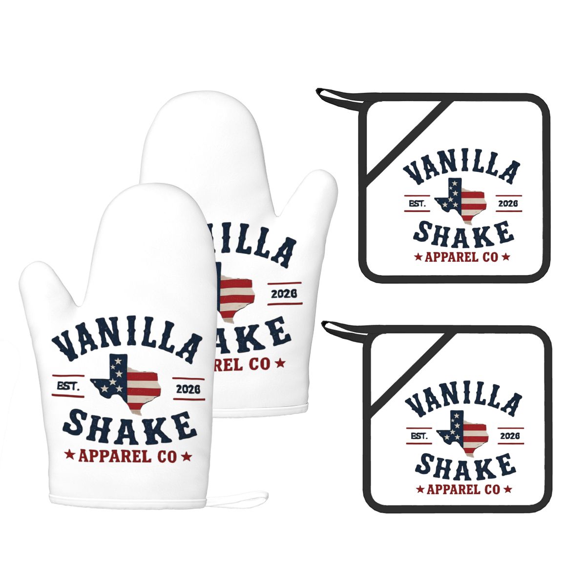 4Pcs VSA Silicone Oven Mitts and Pot Holders Set