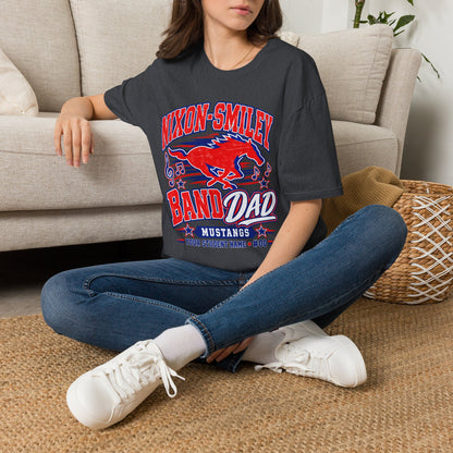 Nixon-Smiley Mustangs Band T-Shirt — Vintage Red Mustang Music Design