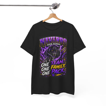 Navarro High School Panther T-Shirt — "One Team. One Family. One Pack." — School Spirit Tee