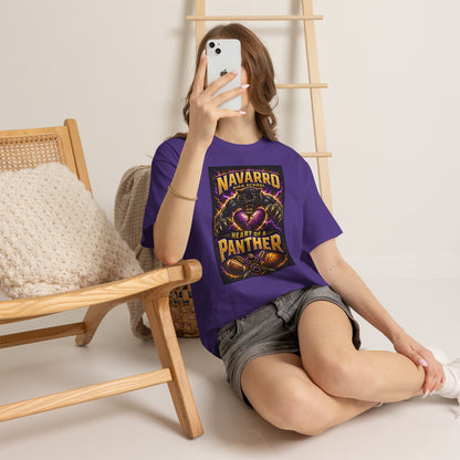 Panther Football Tee — "Navarro Heart of a Panther" High School Mascot Shirt