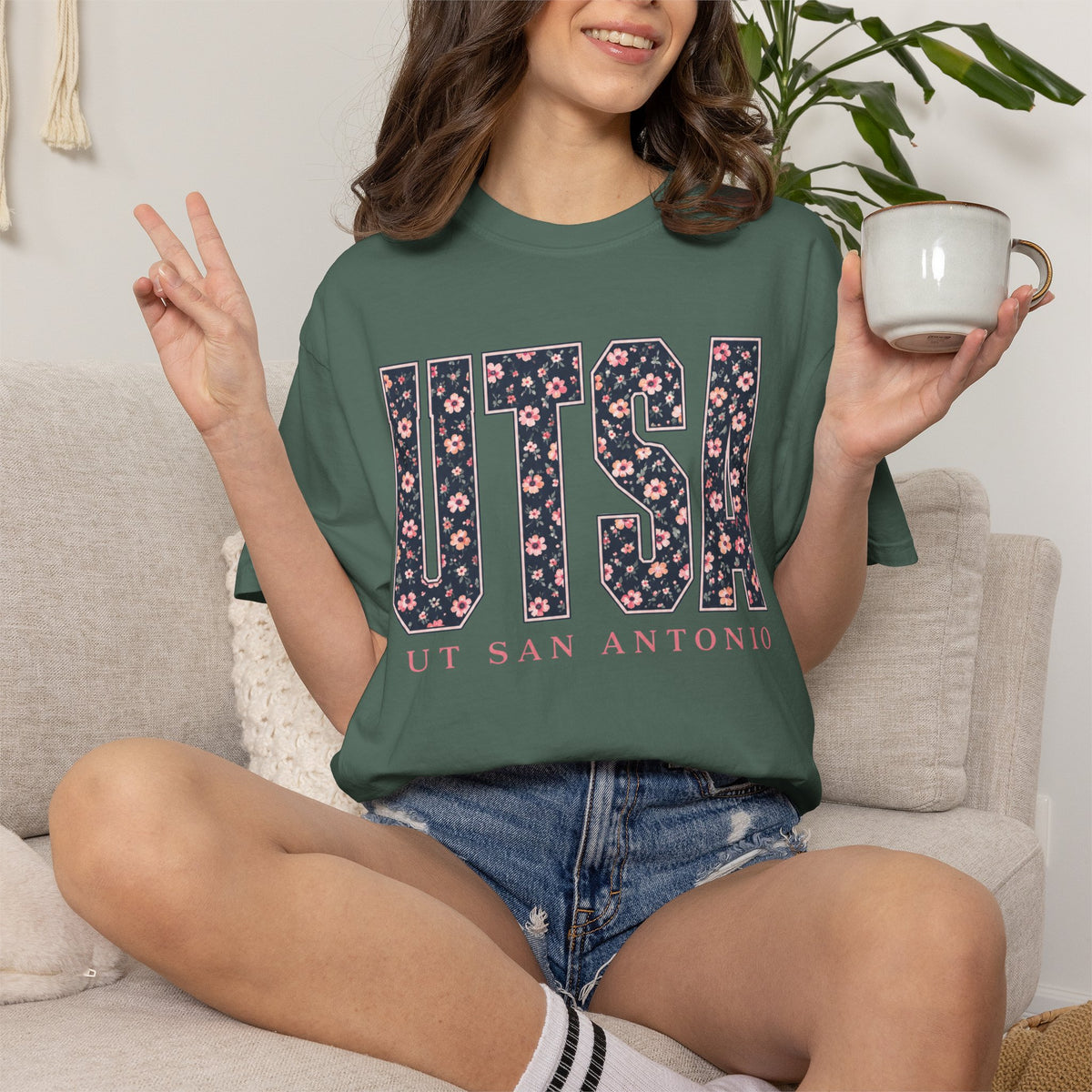 UTSA Floral Logo T‑Shirt — UT San Antonio Collegiate Tee