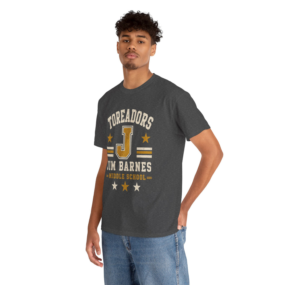 Toreadors Jim Barnes School Letterman Tee — Vintage School Spirit T-Shirt