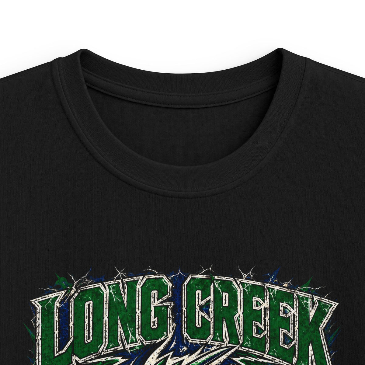 Long Creek Dragons Kids Tee — Green Fierce Dragon School Spirit Shirt