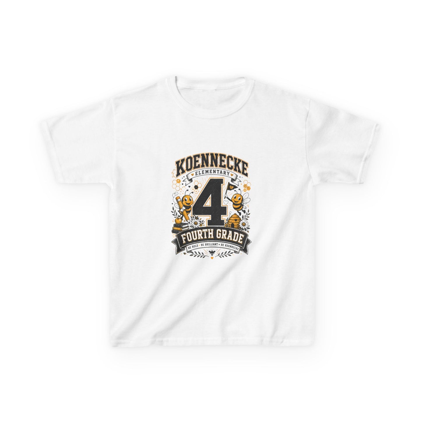 4th Grade Kids T-Shirt – "Koennecke Celebrates 4th Grade" Back-to-School Shirt