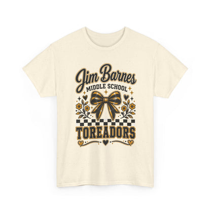 Jim Barnes Middle School Toreadors T-Shirt — School Spirit Cheer Tee