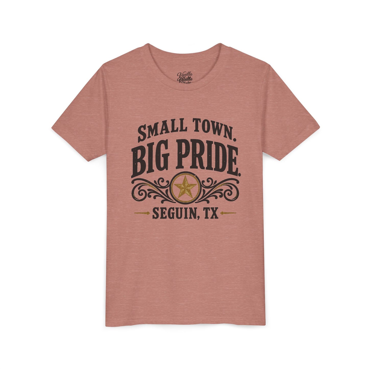 Youth Tee — "Small Town. Big Pride. Seguin, TX" Vintage Star
