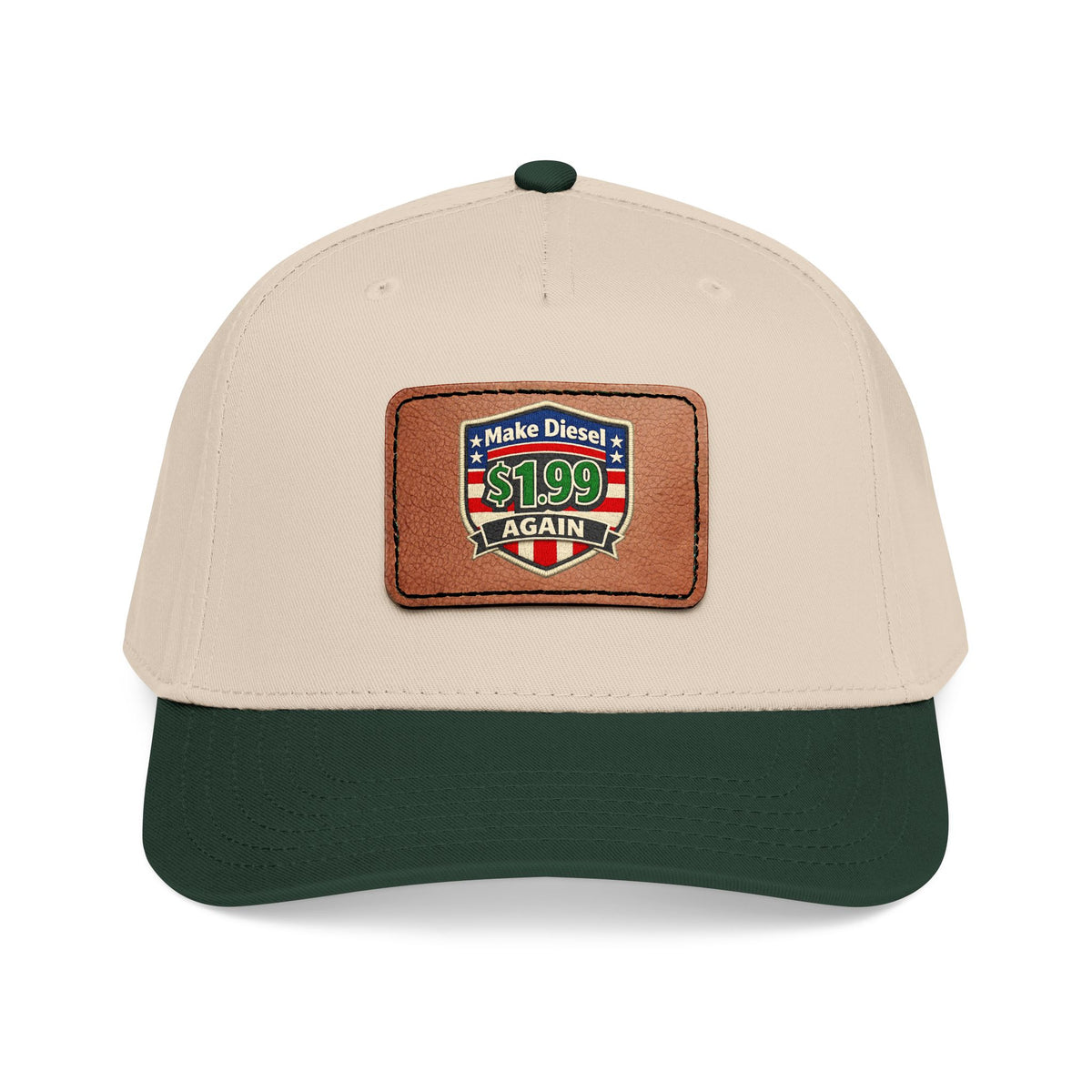 Diesel Mid Profile Baseball Cap with Leather Patch (Rectangle)