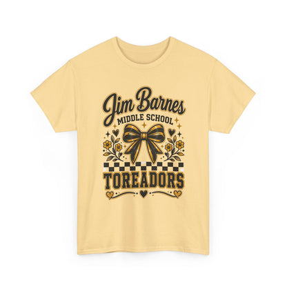 Jim Barnes Middle School Toreadors T-Shirt — School Spirit Cheer Tee