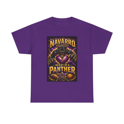 Panther Football Tee — "Navarro Heart of a Panther" High School Mascot Shirt