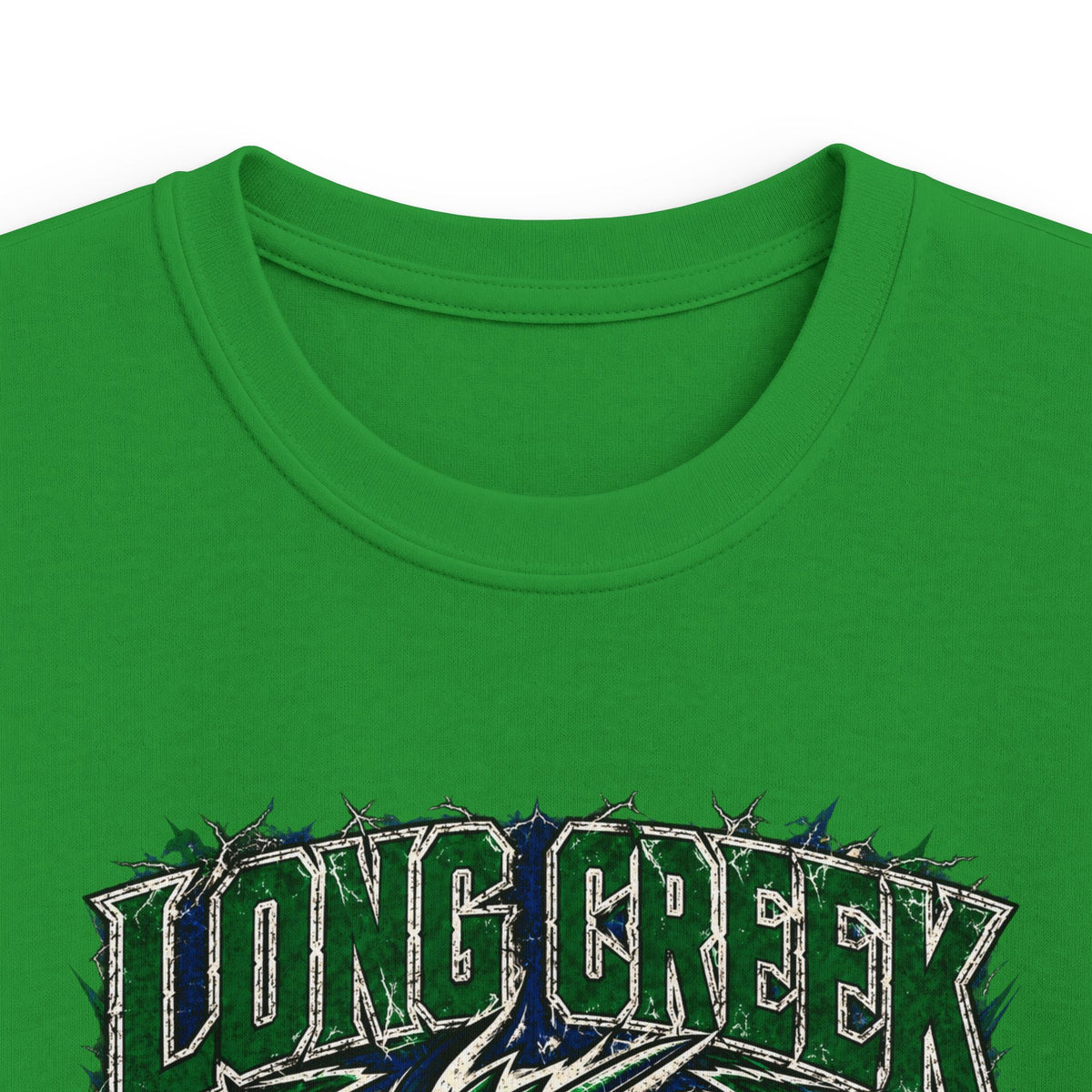 Long Creek Dragons Kids Tee — Green Fierce Dragon School Spirit Shirt
