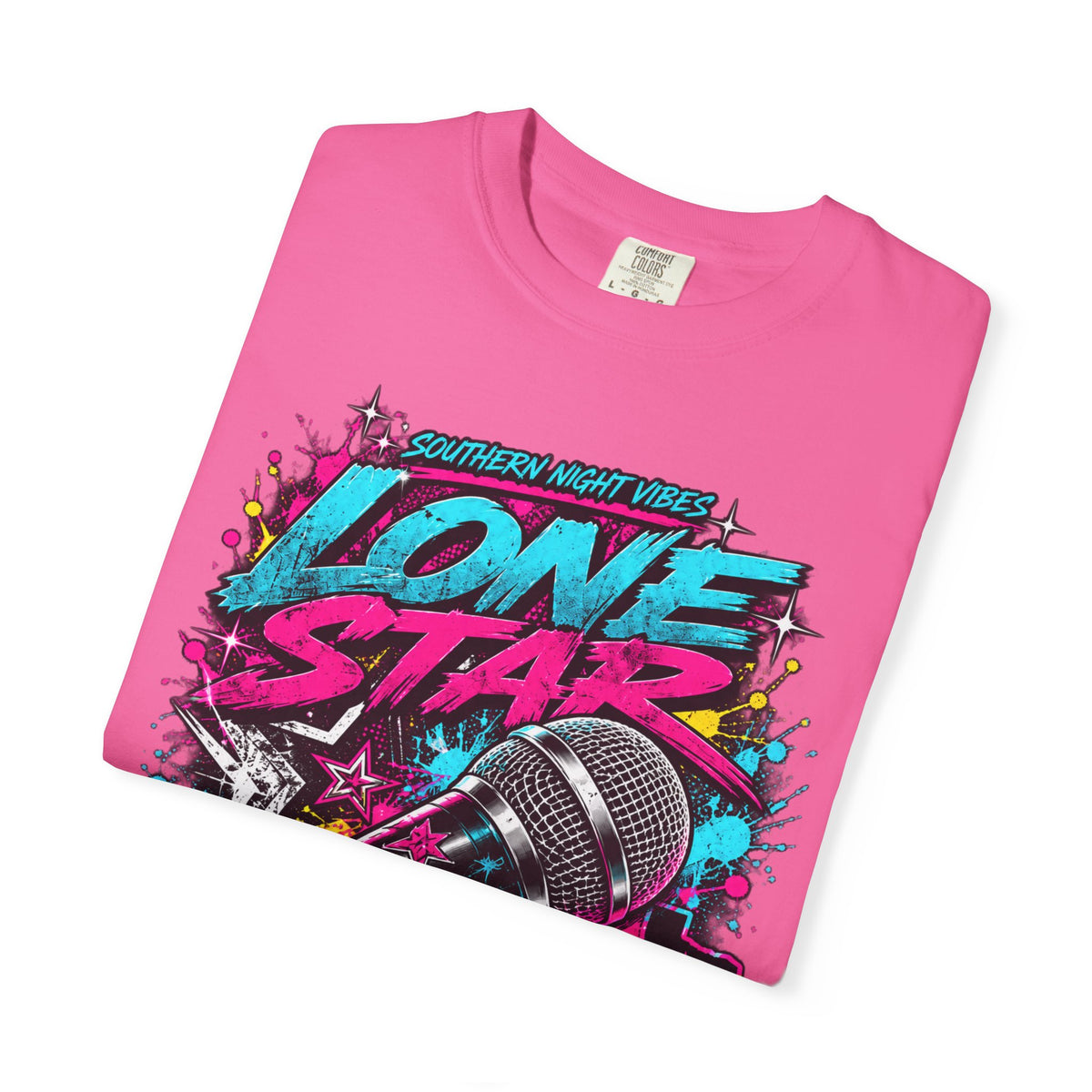 Lone Star Flow Microphone T-Shirt — Gonzales, Texas Retro Rap Tee