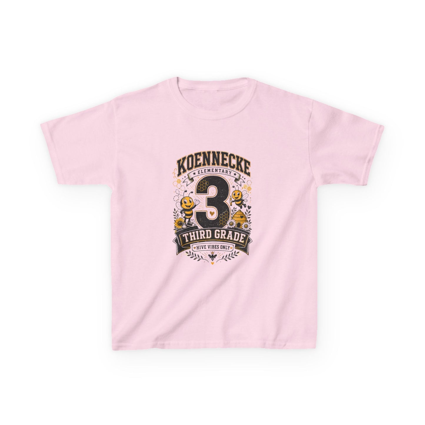 Third Grade Kids T‑Shirt — Personalized 'Koennecke 3' Back to School Tee