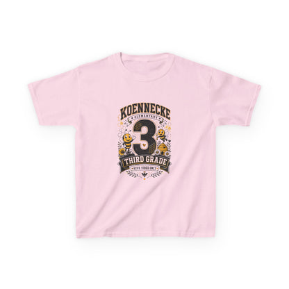 Third Grade Kids T‑Shirt — Personalized 'Koennecke 3' Back to School Tee