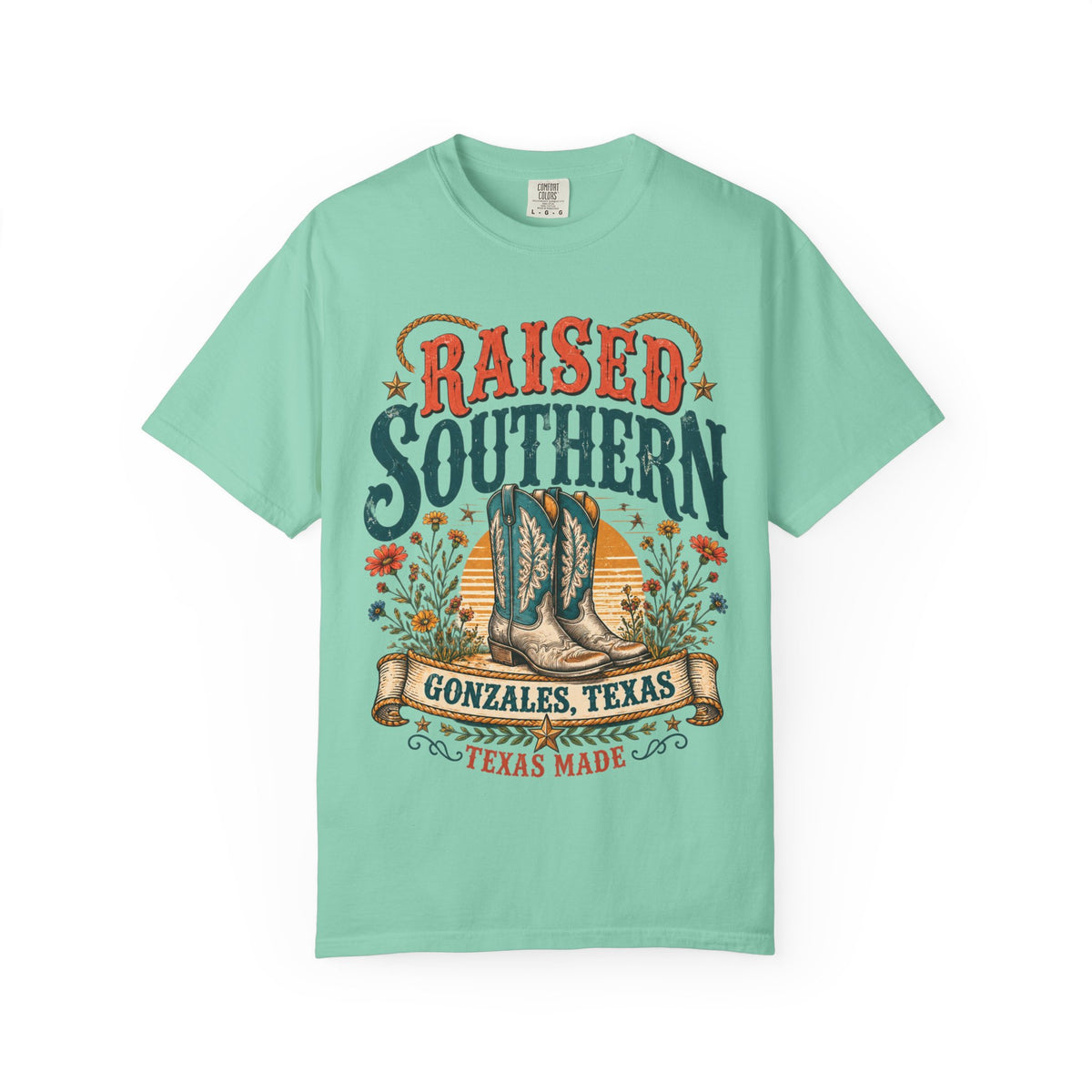 Raised Southern T-Shirt — Gonzales, Texas Retro Western Tee