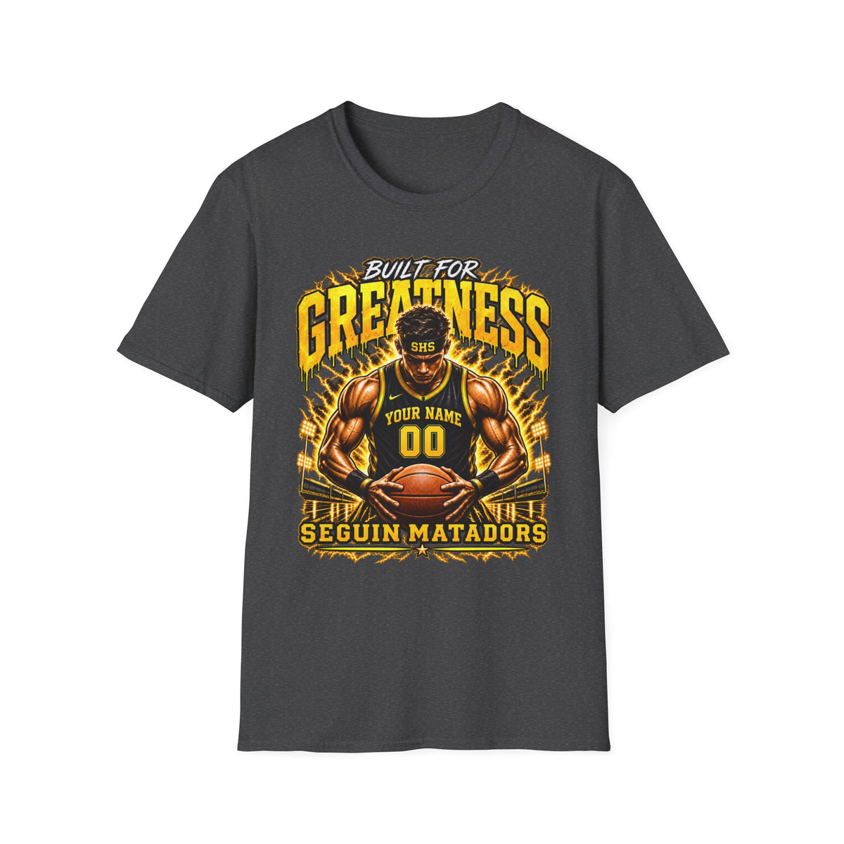 Custom Seguin Matador Basketball Player Tee | Personalized Name & Jersey Number