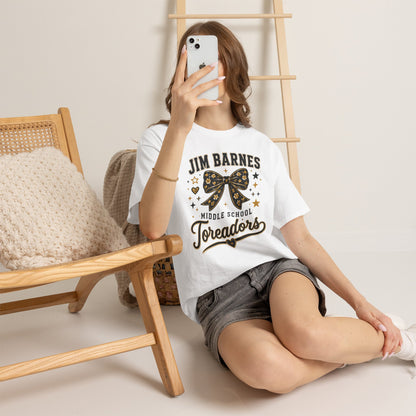 T-Shirt — Jim Barnes Middle School Toreadors Cheer Bow Design