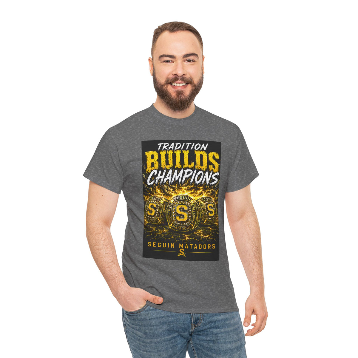 Tradition Builds Champions Tee — Seguin Matadors School Spirit T-Shirt
