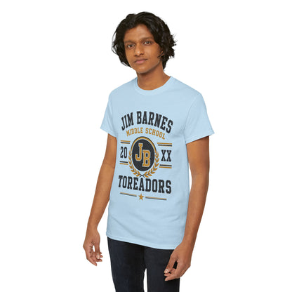 Jim Barnes Middle School Toreadors T-Shirt — School Spirit Tee with JB Crest