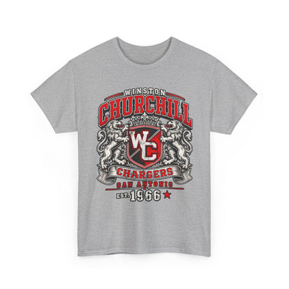 Churchill Chargers Vintage Crest T-Shirt — Winston Churchill 1966 School Spirit Tee