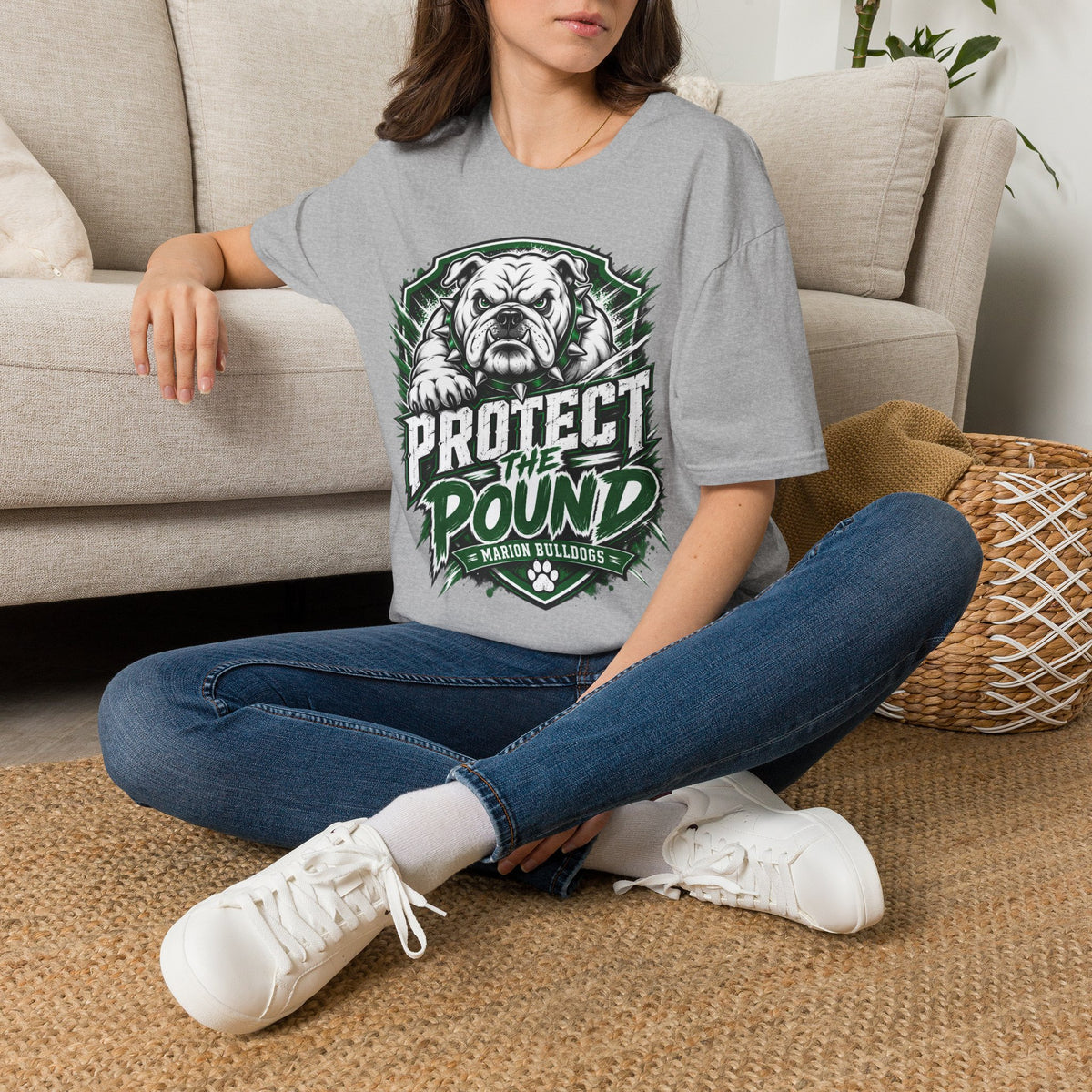 Protect the Pound Bulldog T-Shirt — Fierce Mascot Tee for Fans & Players