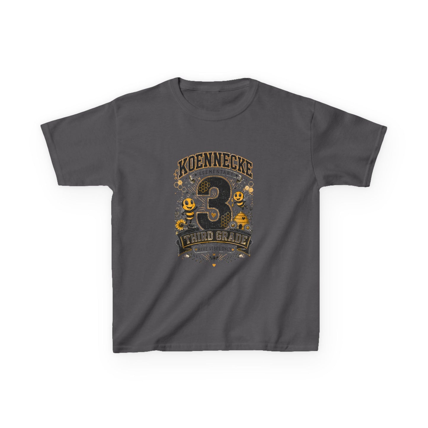 Third Grade Kids T‑Shirt — Personalized 'Koennecke 3' Back to School Tee