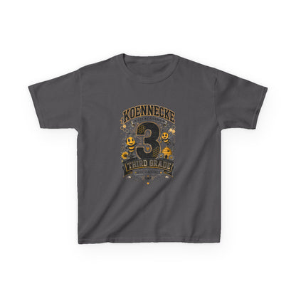Third Grade Kids T‑Shirt — Personalized 'Koennecke 3' Back to School Tee