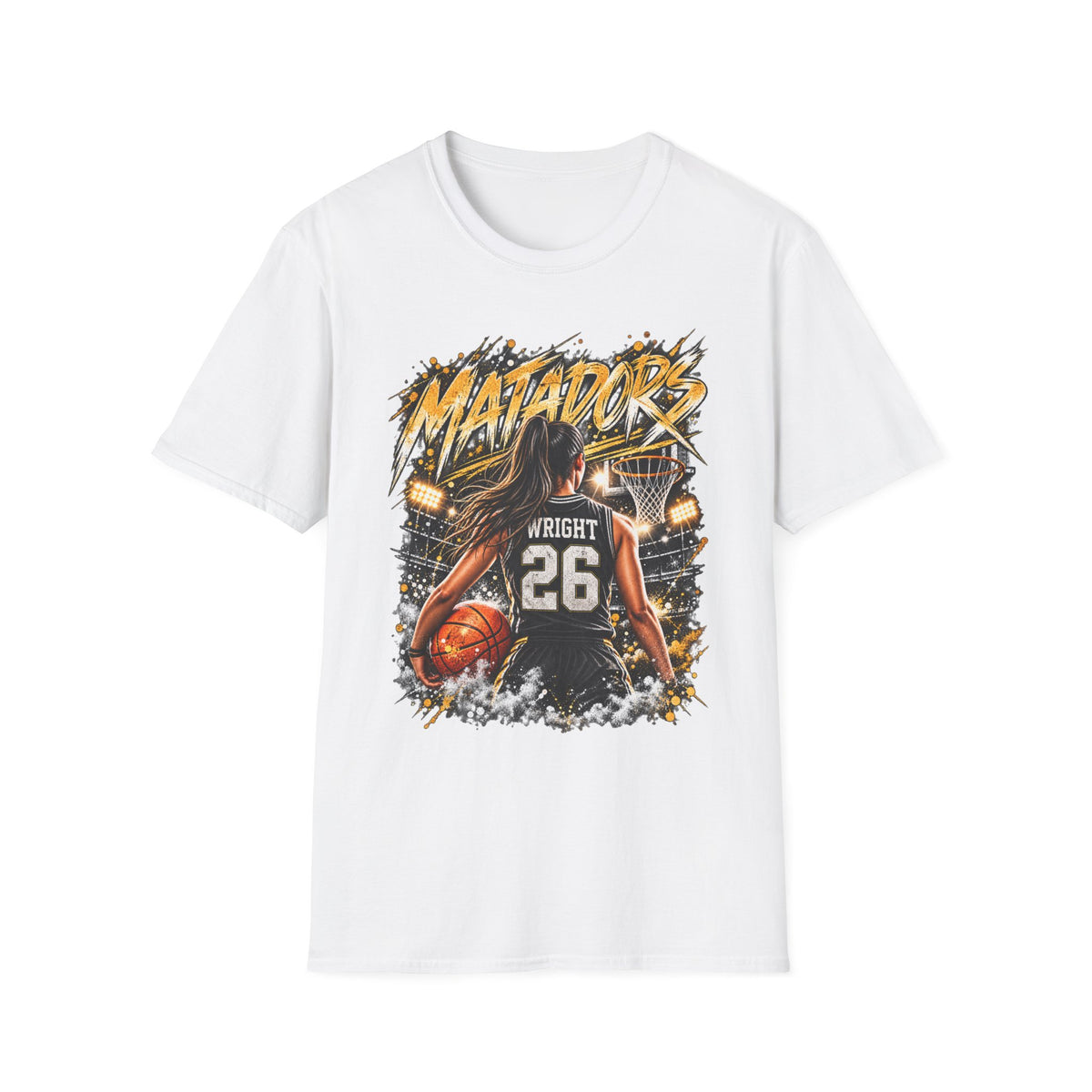 Basketball Jersey T-Shirt — 'Matadors' Player 26 Custom Basketball Graphic Tee