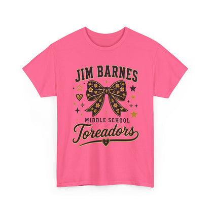 T-Shirt — Jim Barnes Middle School Toreadors Cheer Bow Design