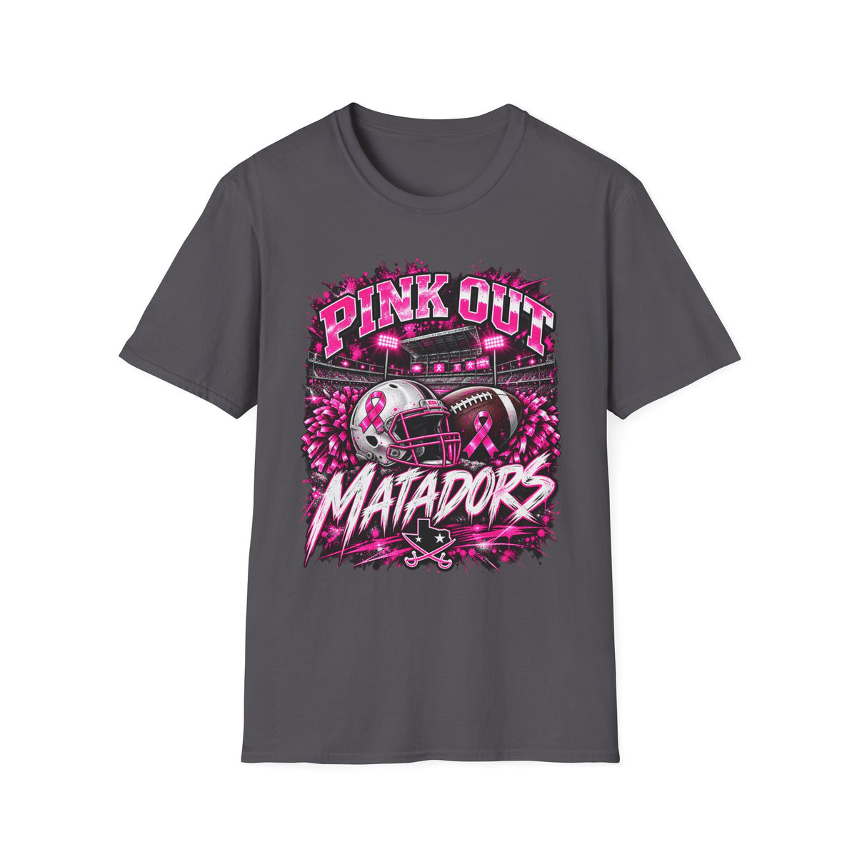 Pink Out Matadors Football T-Shirt — Breast Cancer Awareness Game Tee