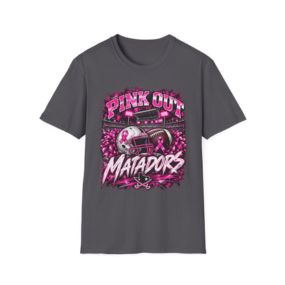 Pink Out Matadors Football T-Shirt — Breast Cancer Awareness Game Tee