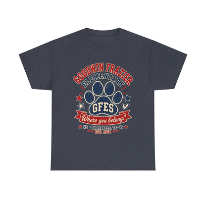 Goodwin Frazier Elementary GFES Paw Print T-Shirt — Where You Belong School Spirit Tee