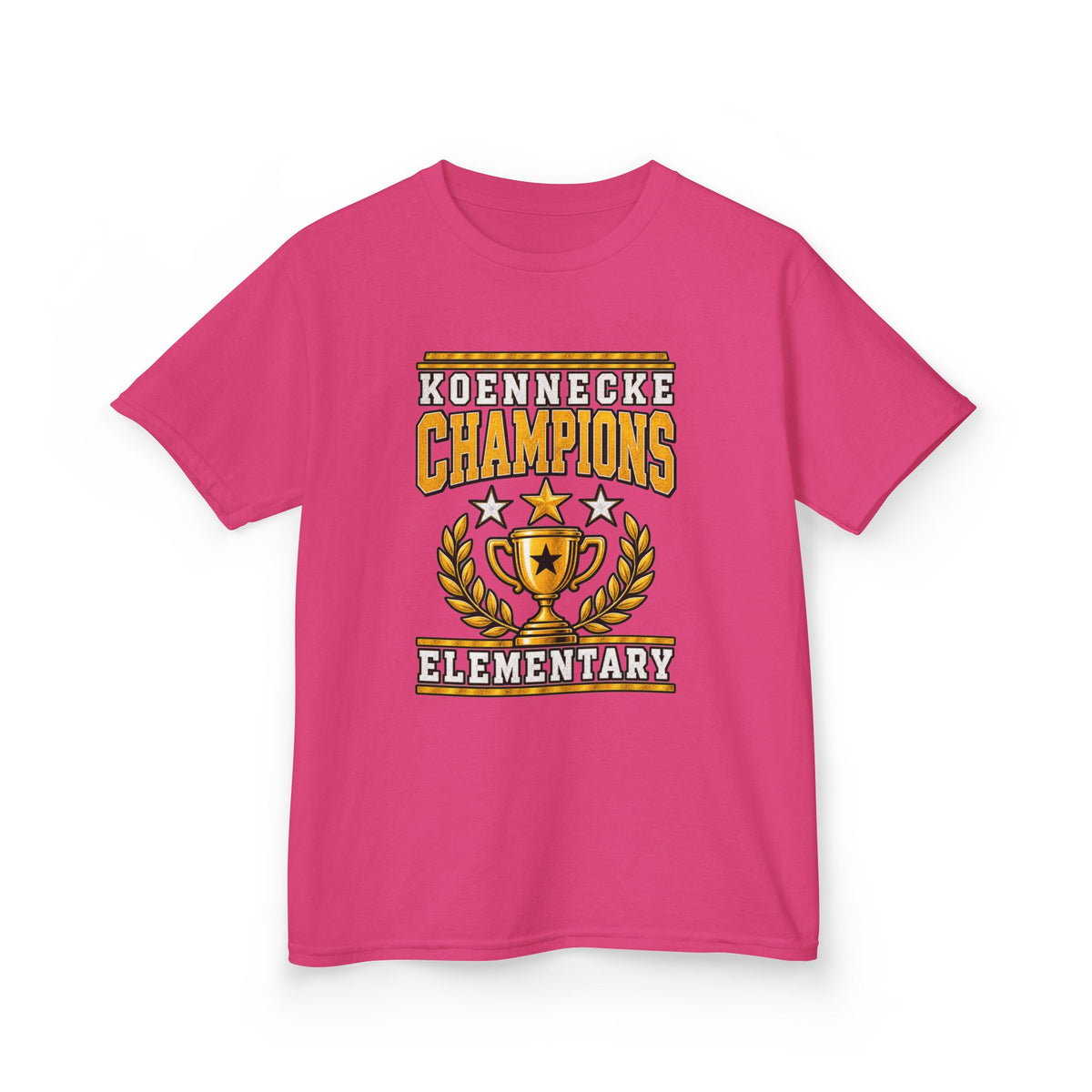 Koennecke Champions Elementary Kids T-Shirt — School Spirit Trophy Design