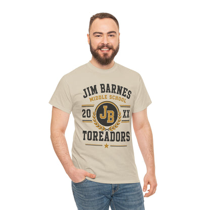 Jim Barnes Middle School Toreadors T-Shirt — School Spirit Tee with JB Crest