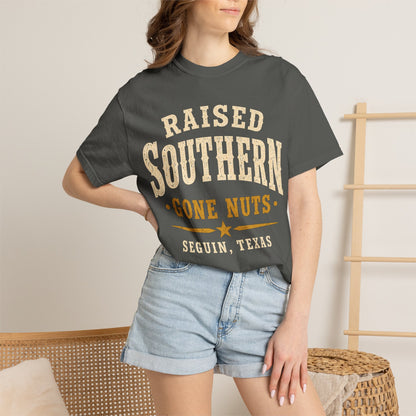 Raised Southern "Gone Nuts" T-Shirt — Seguin, Texas Retro Country Tee