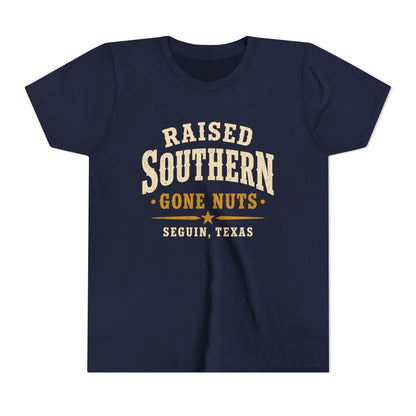 Youth Tee — "Raised Southern, Lone Star" Seguin, Texas Kids Shirt