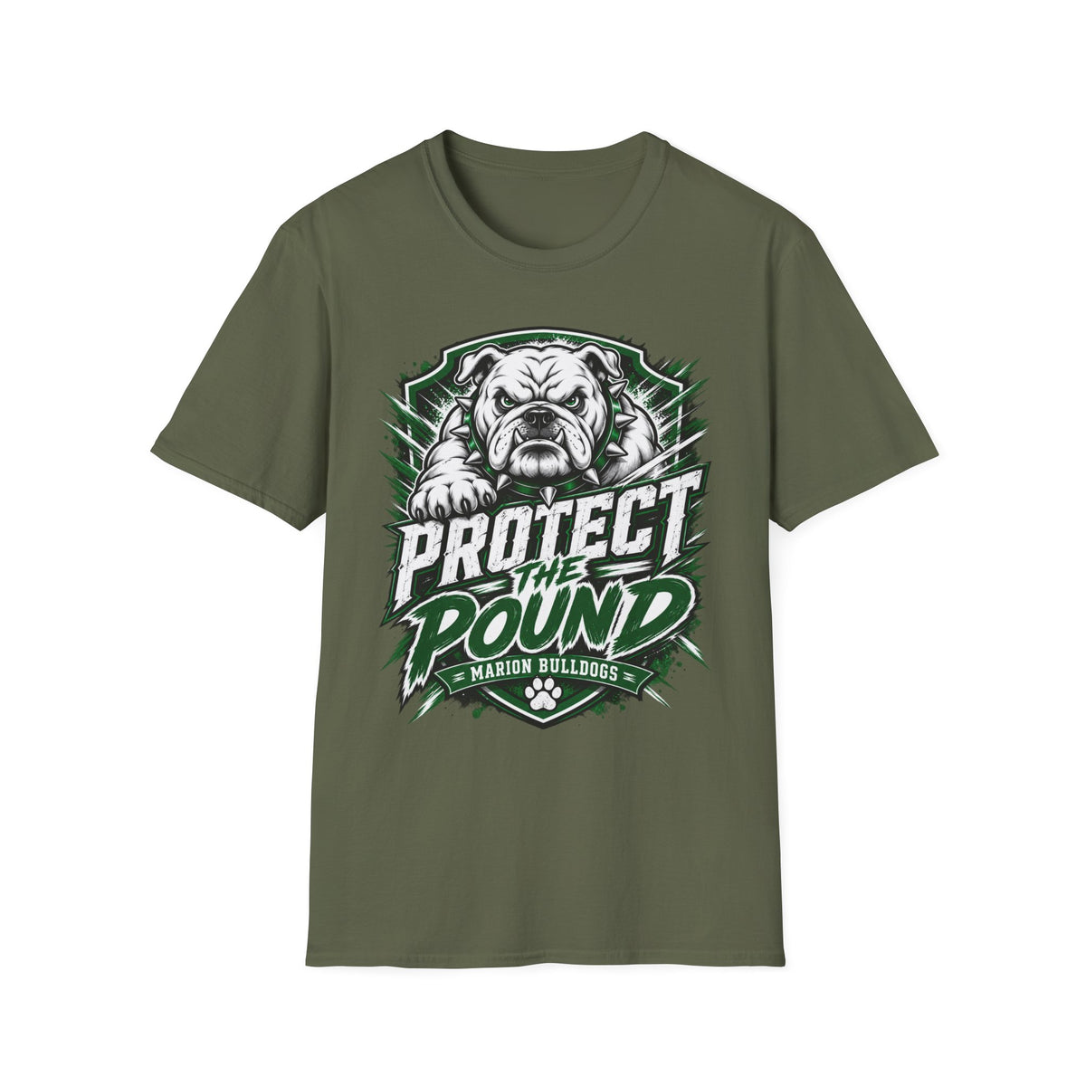 Protect the Pound Bulldog T-Shirt — Fierce Mascot Tee for Fans & Players