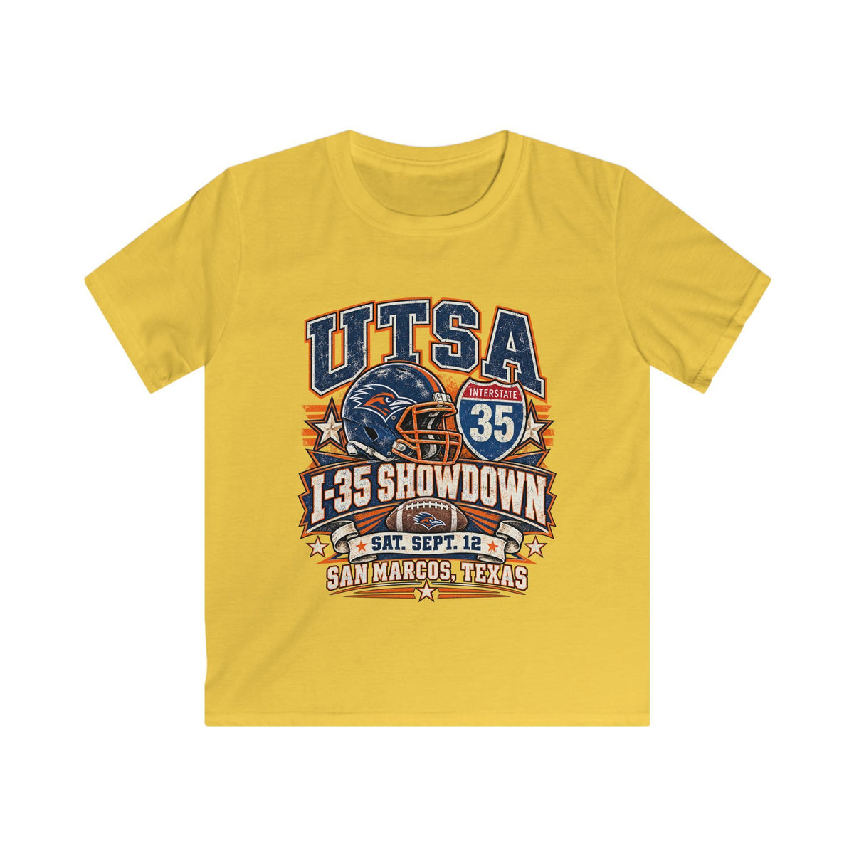 UTSA I‑35 Showdown Kids T‑Shirt — San Marcos Football Game Tee